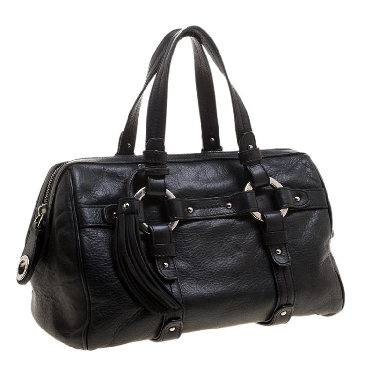Pre Owned Bally Black Leather Charlyna Satchel 