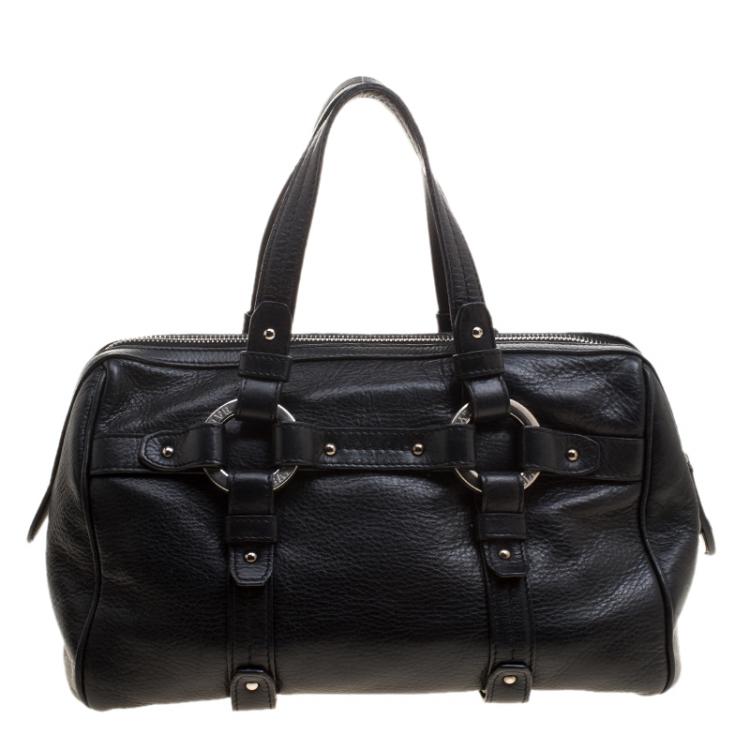 Pre Owned Bally Black Leather Charlyna Satchel 
