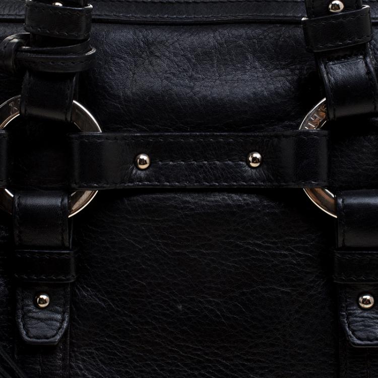 Pre Owned Bally Black Leather Charlyna Satchel 