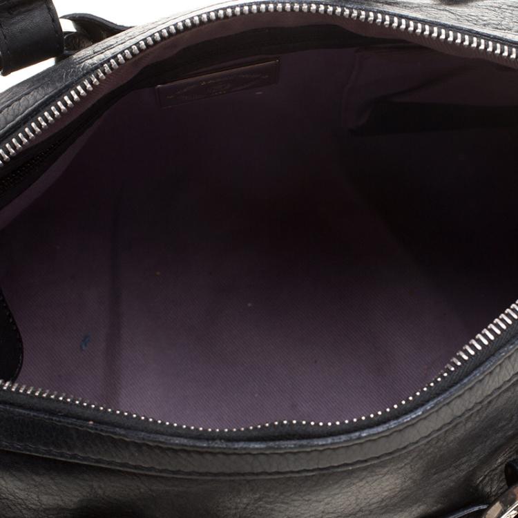 Pre Owned Bally Black Leather Charlyna Satchel 