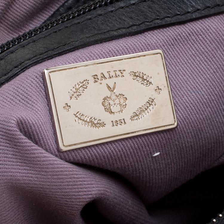 Pre Owned Bally Black Leather Charlyna Satchel 
