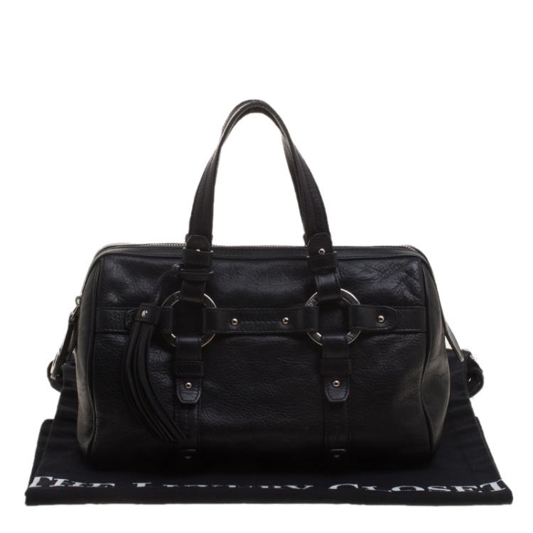 Pre Owned Bally Black Leather Charlyna Satchel 