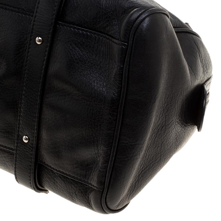 Pre Owned Bally Black Leather Charlyna Satchel 