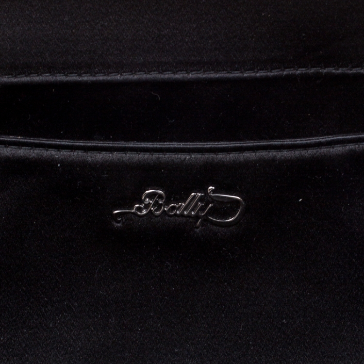 Pre Owned Bally Black Leather Studded Clutch