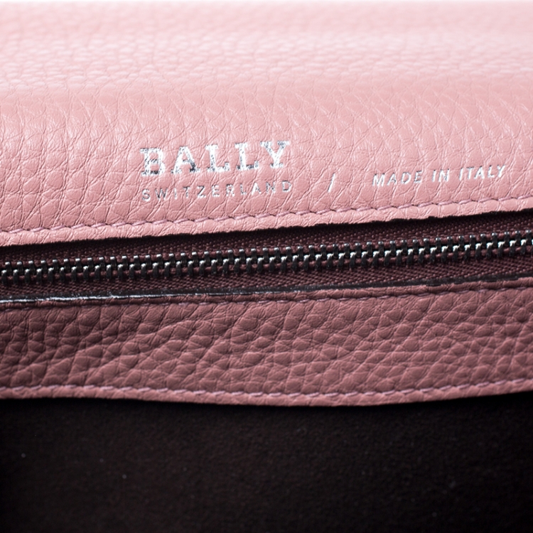 Pre Owned Bally Old Rose Leather Small Top Handle Bag