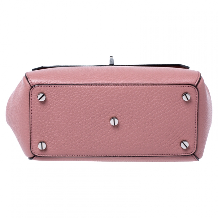 Pre Owned Bally Old Rose Leather Small Top Handle Bag