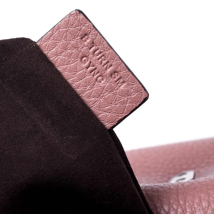 Pre Owned Bally Pink Leather Flap Top Handle  Bag