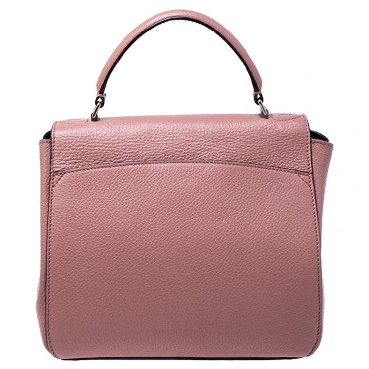 Pre Owned Bally Pink Leather Flap Top Handle  Bag