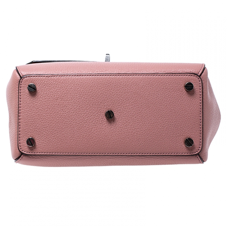 Pre Owned Bally Pink Leather Flap Top Handle  Bag