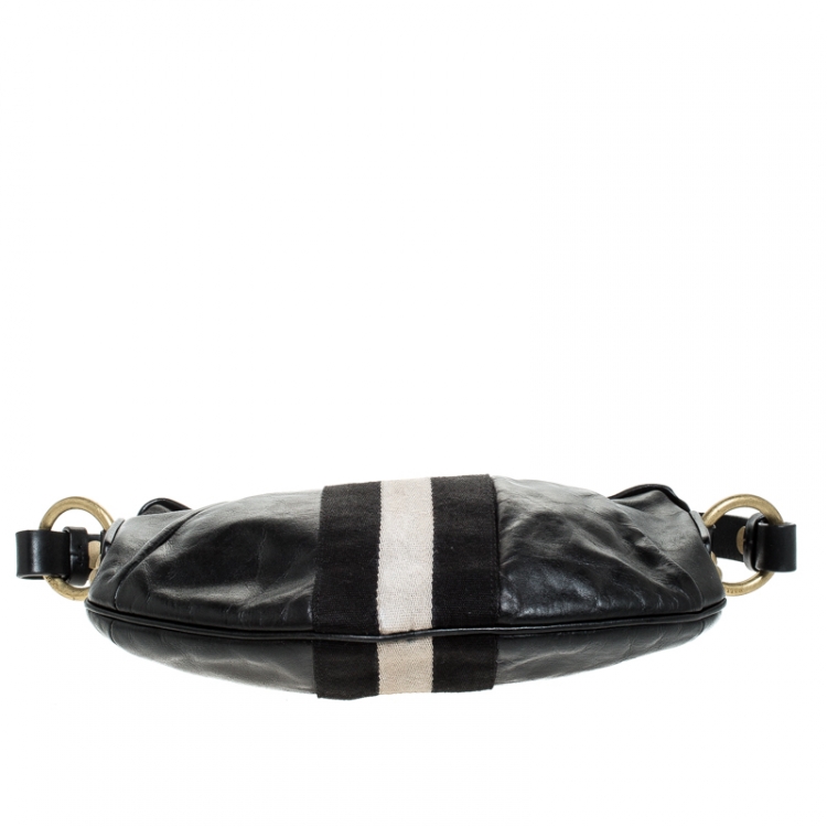 Pre Owned Bally Black Leather Traki Shoulder Bags