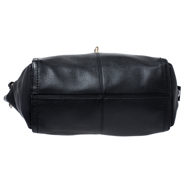 Pre Owned Bally Black Leather Flap Satchel