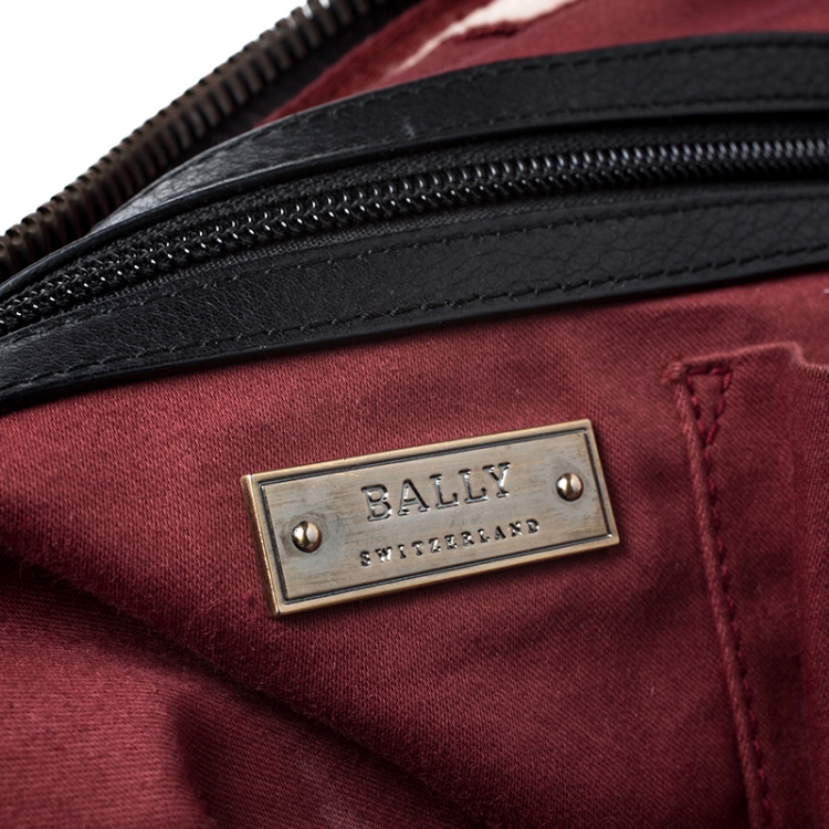 Pre Owned Bally Black Leather Flap Satchel