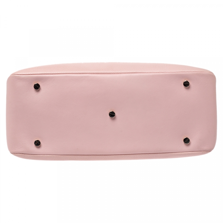 Pre Owned Bally Pink Leather Double Zip Satchel