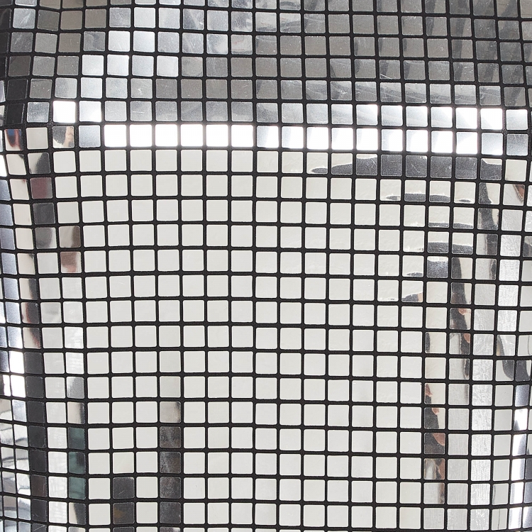 مملوكة مسبقًا Balmain Silver Jersey Mirror Embellished High Neck Mini Dress M