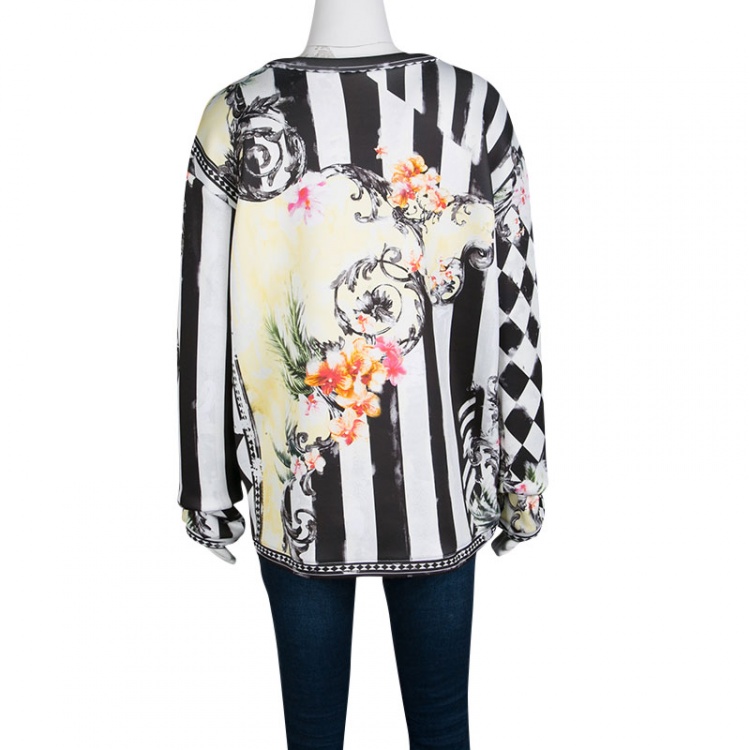 Pre Owned Balmain Muticolor Floral Printed Oversized Sweatshirt M