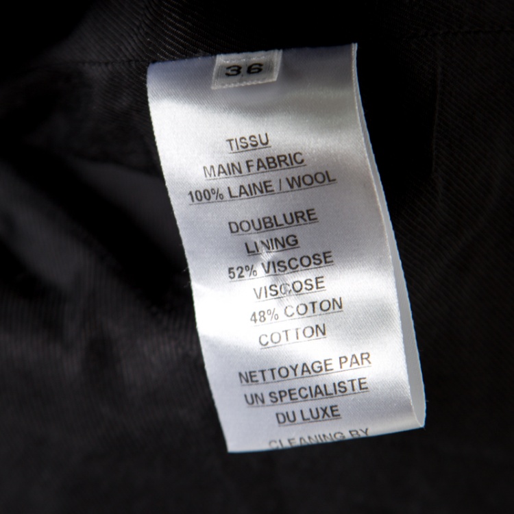 Pre Owned Balmain Grey Wool Logo Button Detail Double Breasted Blazer S