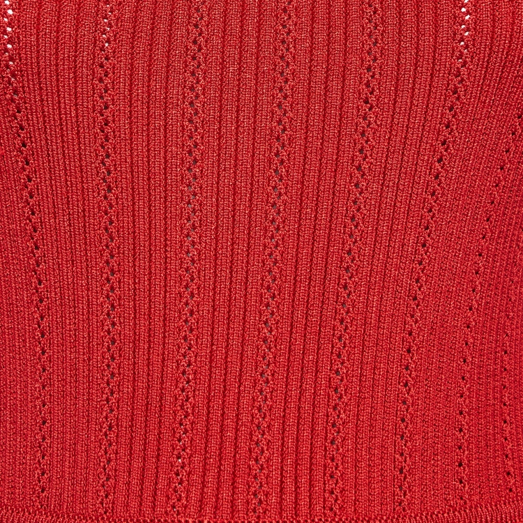 Pre Owned Balmain Red Knit Cutout Mini Dress M