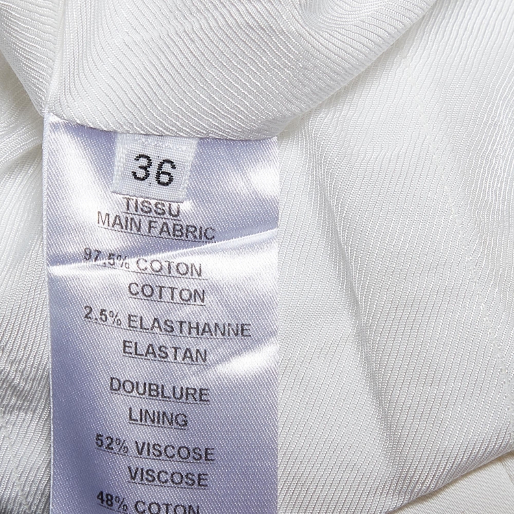 Pre Owned Balmain White Cotton Double Breasted Mini Dress S