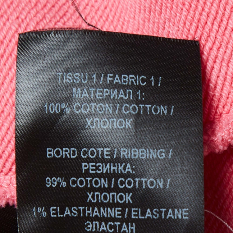 Pre Owned Balmain Pink Logo Printed Cotton Button Detailed Cardigan S