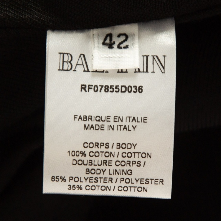 Pre Owned Balmain Blue Distressed Denim Buttoned Double Breasted Jacket L