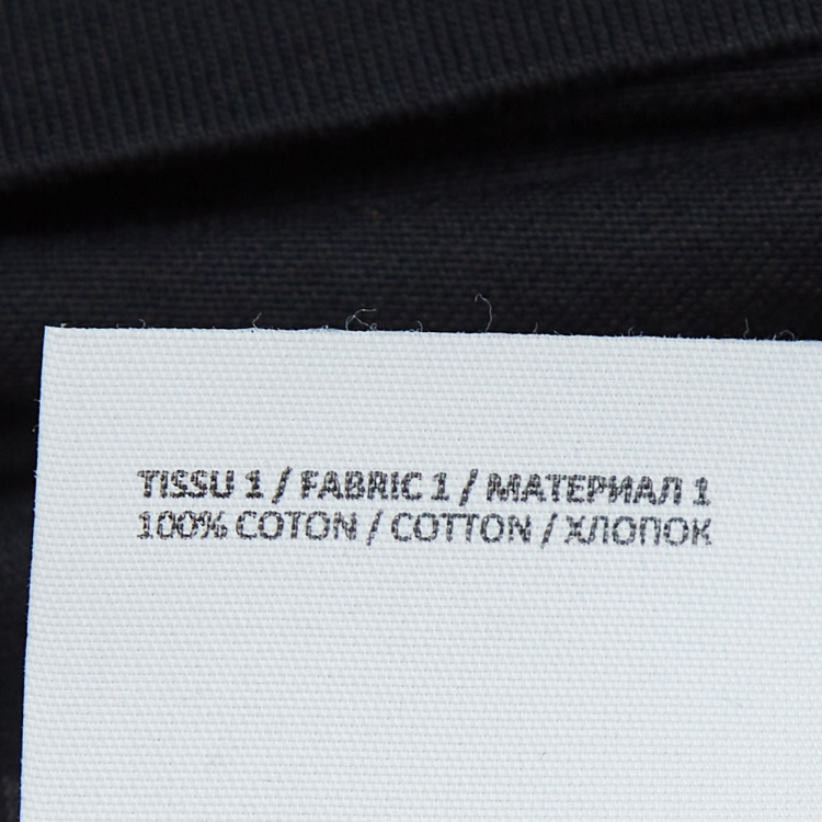 Pre Owned Balmain Black Logo Printed Cotton Knit Crop Top M