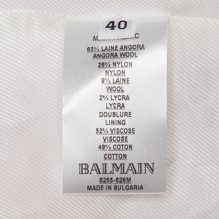Pre Owned Balmain Pink Wool Blend Knit Belted Coat M