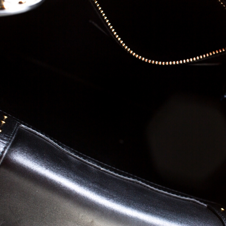 Pre Owned Balmain Black Studded Leather Domaine 33 Shoulder Bag