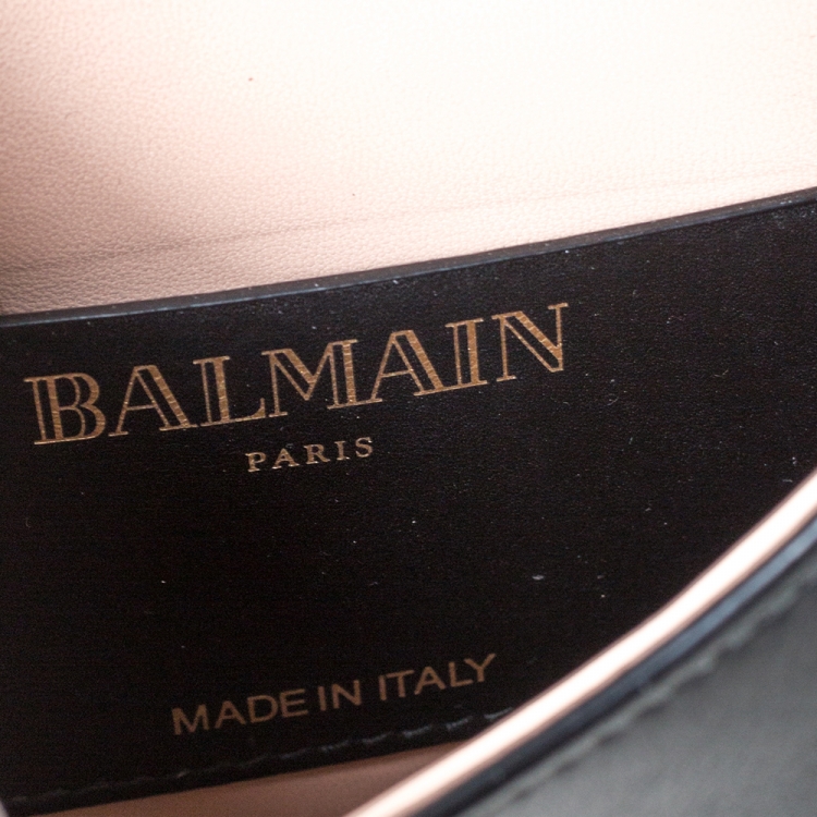 Pre Owned Balmain Black Leather Domaine 18 Shoulder Bag