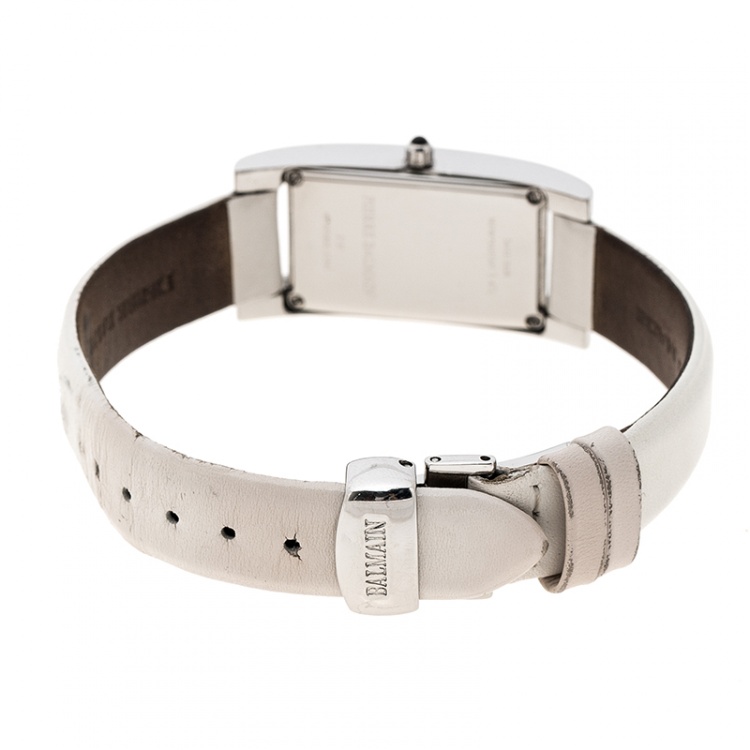 Pre Owned Balmain Silver White Stainless Steel and Diamond 2191 Women's Wristwatch 18 mm