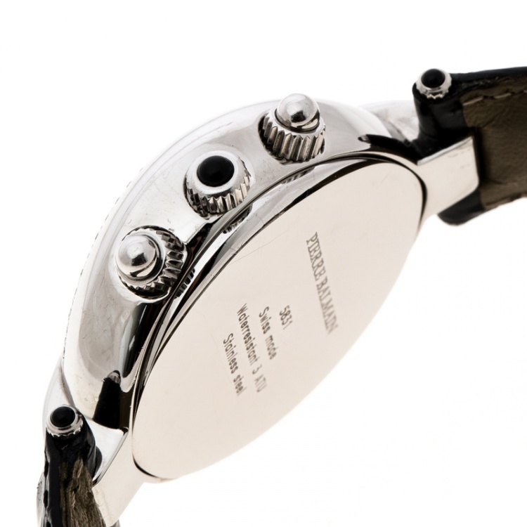 Pre Owned Balmain Silver Stainless Steel And Diamond Excessive Chrono 5831 Women's Wristwatch 32 mm