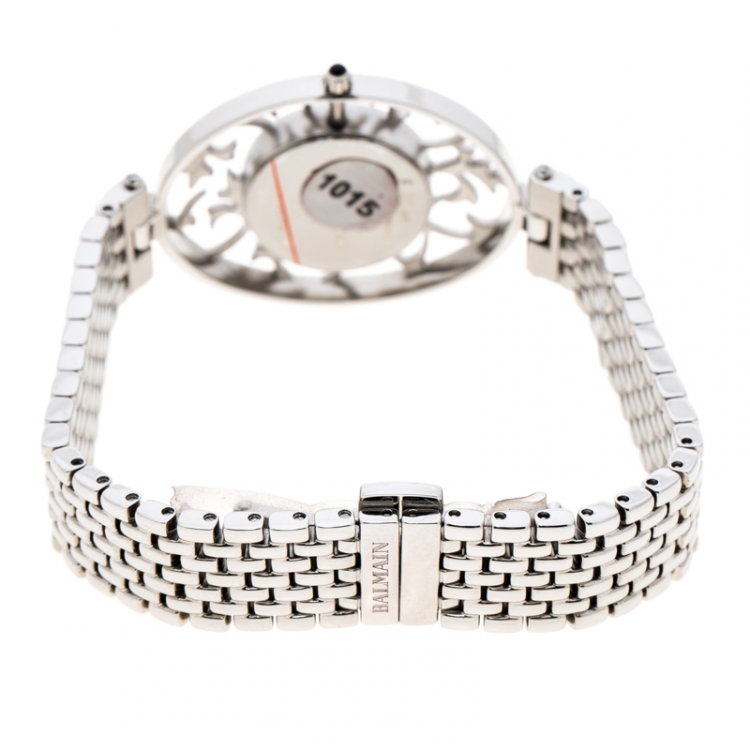 Pre Owned Balmain Mother of Pearl Stainless Steel 3075 Women's Wristwatch 32MM