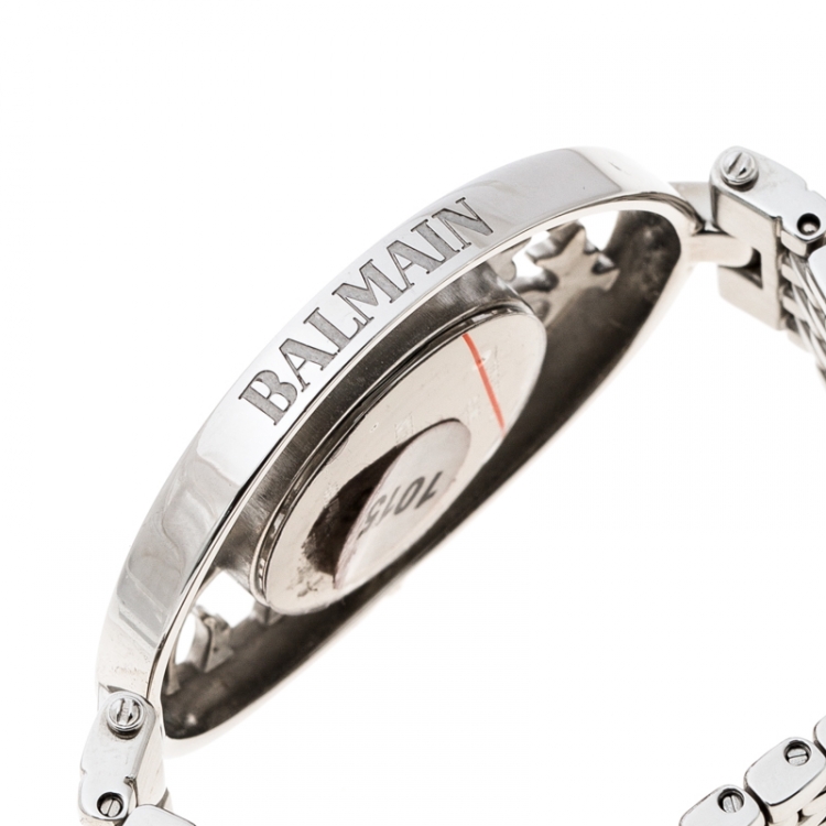 Pre Owned Balmain Mother of Pearl Stainless Steel 3075 Women's Wristwatch 32MM