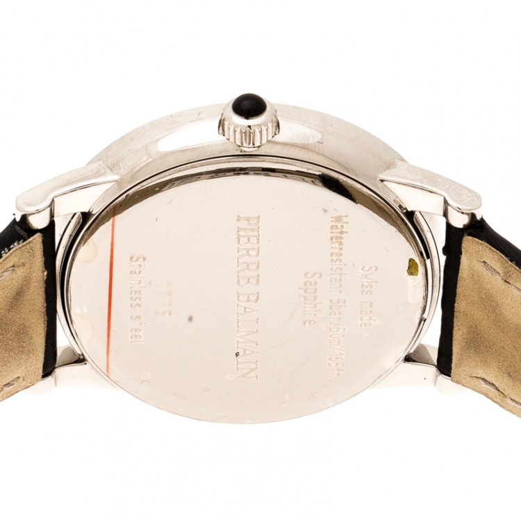 Pre Owned Balmain Black Stainless Steel Diamonds Eria Bijou B1775.32.62 Women's Wristwatch 36 mm