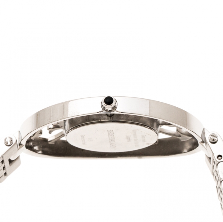 Pre Owned Balmain Mother of Pearl Stainless Steel Diamonds 3075 Women's Wristwatch 32 mm