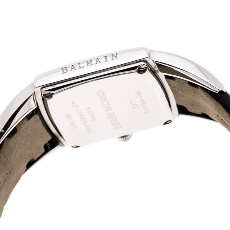Pre Owned Balmain Black Stainless Steel Elysees Arabesques B3371.32.64 Women's Wristwatch 24 mm