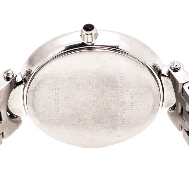 Pre Owned Balmain White Mother of Pearl Stainless Steel Haute Elegance B8071.33.83 Women's Wristwatch 27MM