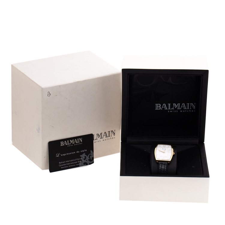 Pre Owned Balmain Mother Of Pearl Gold PVD Coated Stainless Steel Arcade Elegance 1730 Women's Wristwatch 30 mm