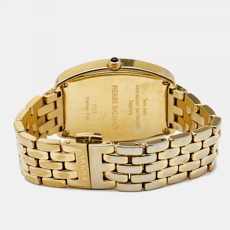Pre Owned Balmain Silver Gold Plated Stainless Steel Arcade B1733 Women's Wristwatch 30 mm 