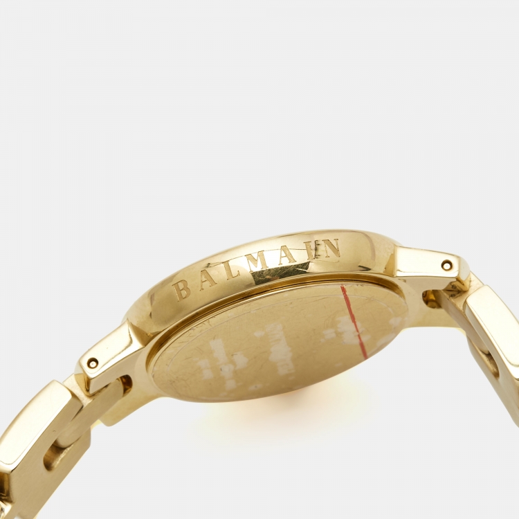 Pre Owned Balmain Silver Gold Plated Stainless Steel Balmya B4810.33.14 Women's Wristwatch 27 mm