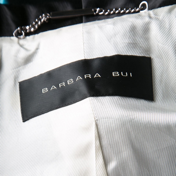 Pre Owned Barbara Bui Black Satin Trim Detail Tailored Blazer S