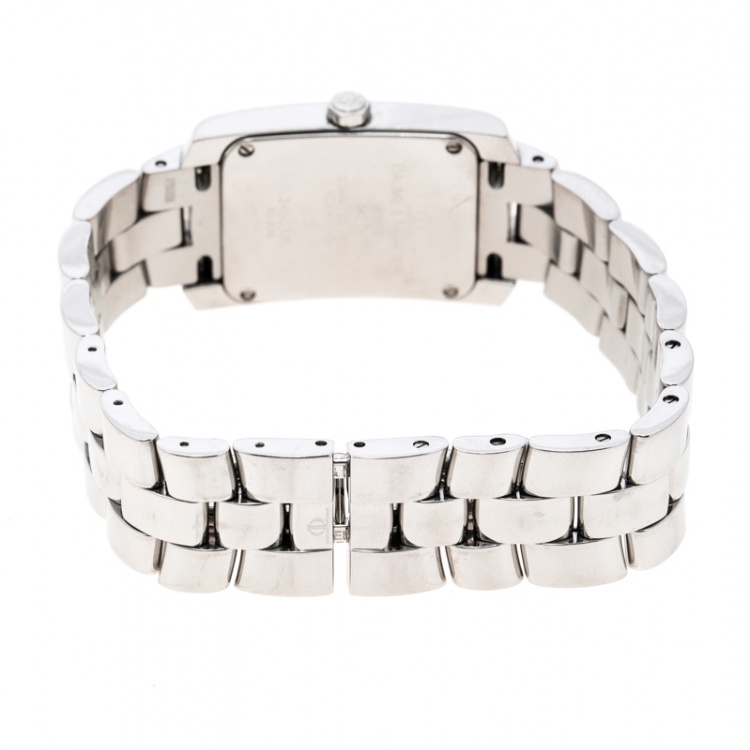 Pre Owned Baume & Mercier White Stainless Steel Hampton Milleis 65309 Women's Wristwatch 22 mm