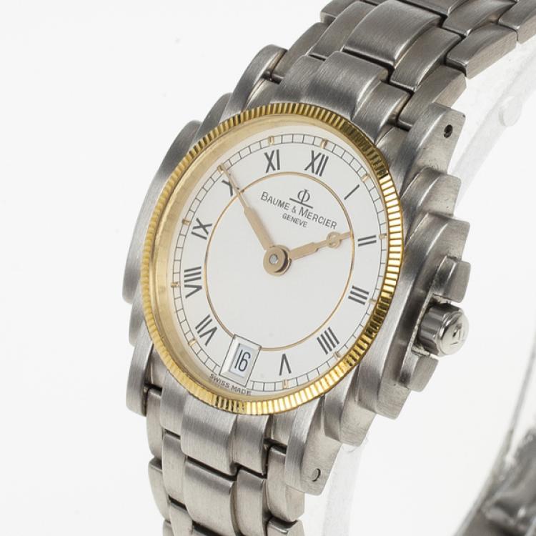 مملوكة مسبقًا Baume & Mercier Shogun SS Quartz Womens Wristwatch 26 MM