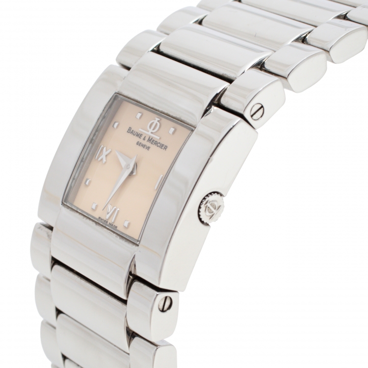 Pre Owned Baume & Mercier Beige Stainless Steel Catwalk MV045197 Women's Wristwatch 24 mm