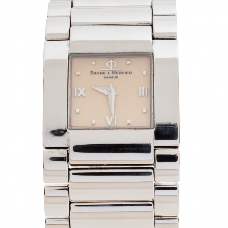 Pre Owned Baume & Mercier Beige Stainless Steel Catwalk MV045197 Women's Wristwatch 24 mm