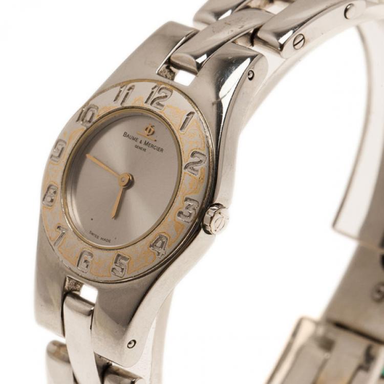 Pre Owned Baume & Mercier Silver Stainless Steel Classic Women's Wristwatch 24MM