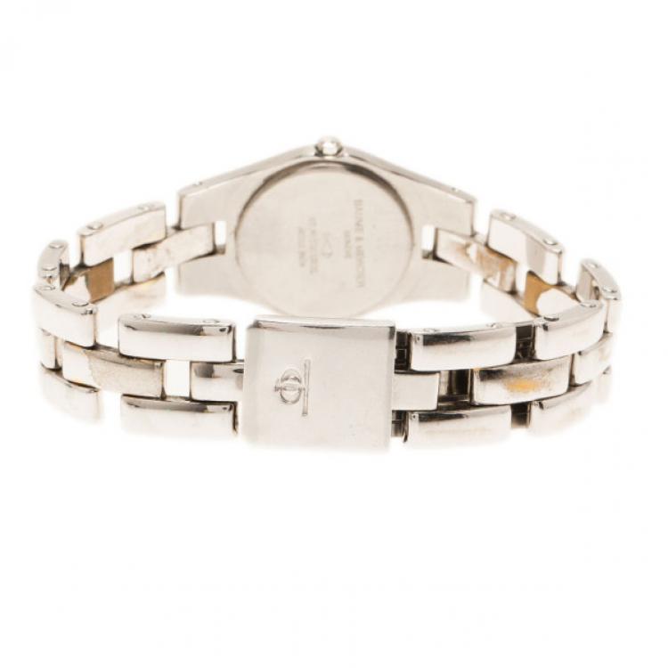 Pre Owned Baume & Mercier Silver Stainless Steel Classic Women's Wristwatch 24MM