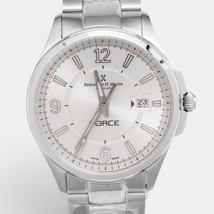 Pre Owned Bernhard H. Mayer Silver White Stainless Steel Force Artemis Women's Wristwatch 37 mm