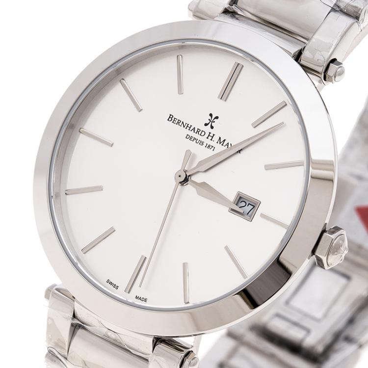 Pre Owned Bernhard H. Mayer Silver Stainless Steel Aurora Women's Wristwatch 40 mm