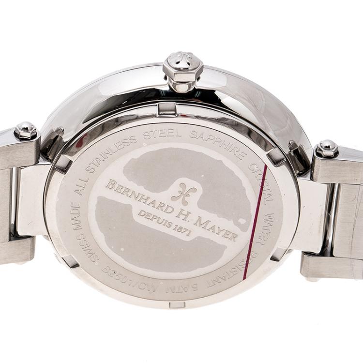 Pre Owned Bernhard H. Mayer Silver Stainless Steel Aurora Women's Wristwatch 40 mm