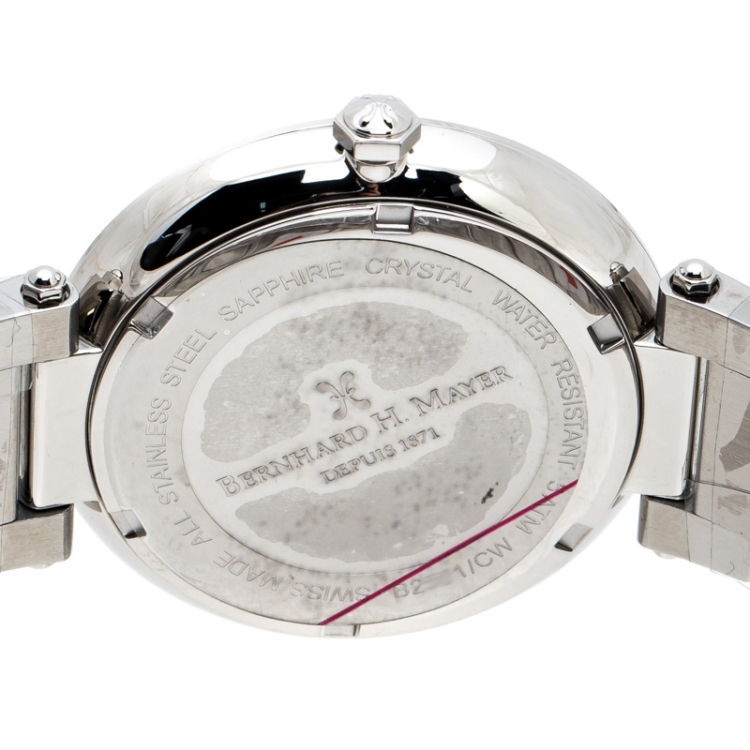 Pre Owned Bernhard H. Mayer Silver Stainless Steel Aurora Women's Wristwatch 40 mm